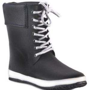 dav Coachella Cuff Waterproof Women's Mid-Height Rain Boot Black 8M